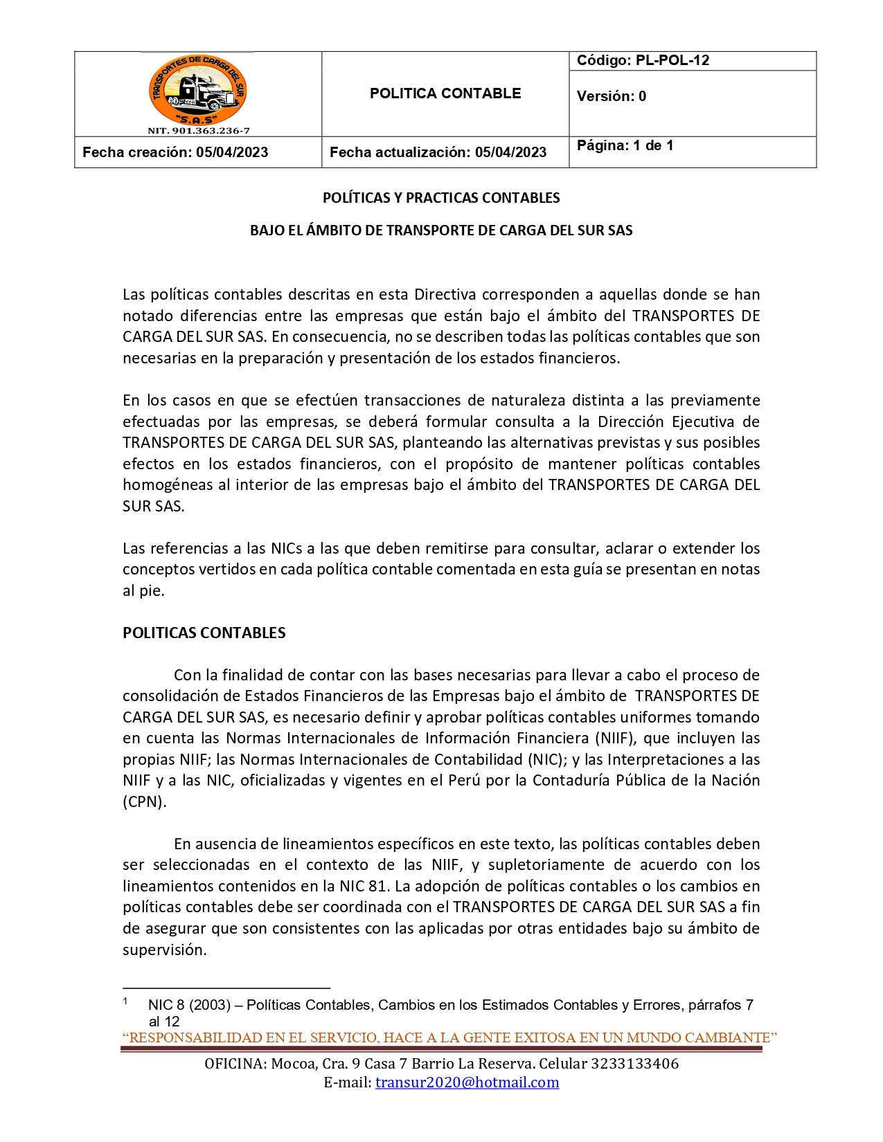 Política Contable 1