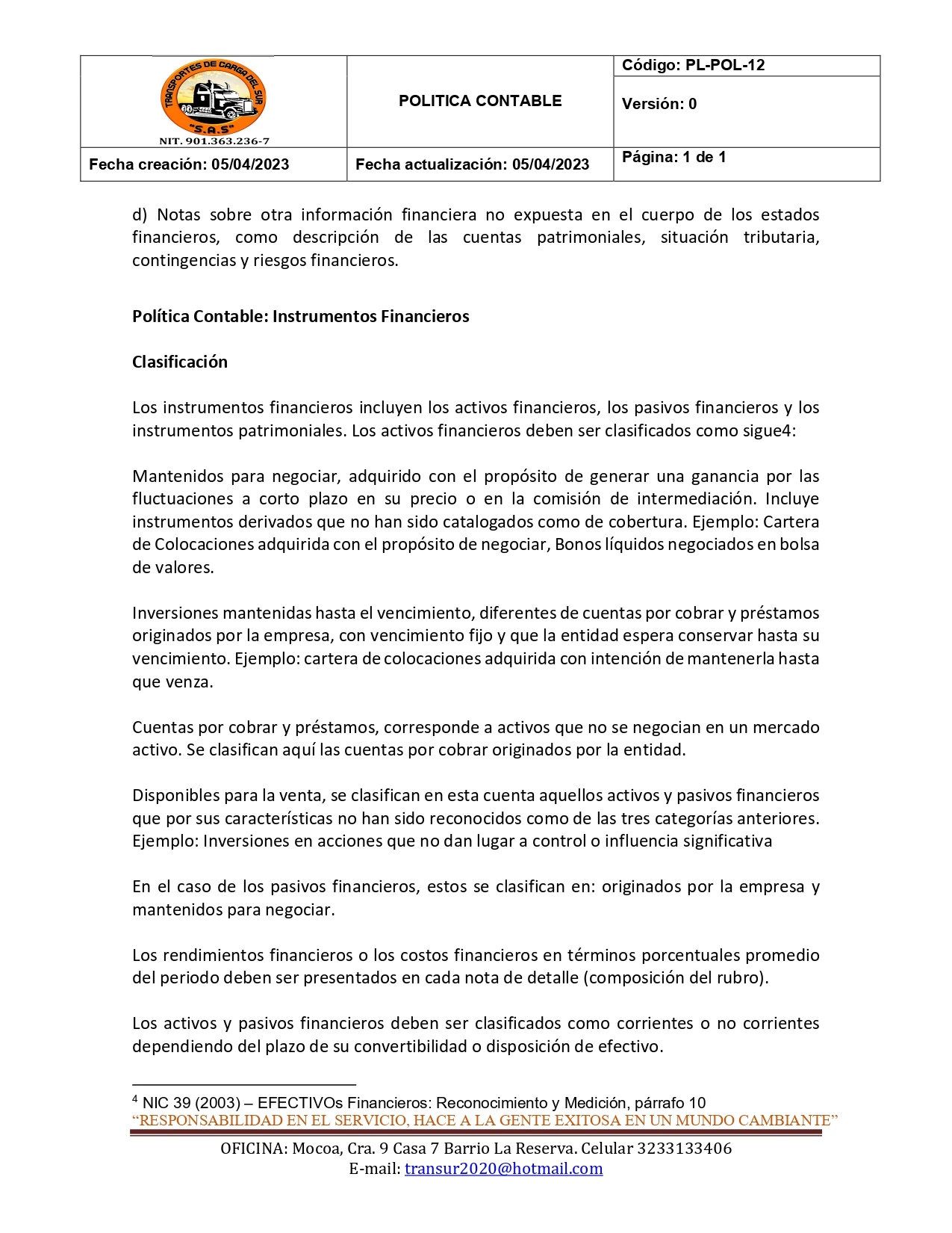 Política Contable 3