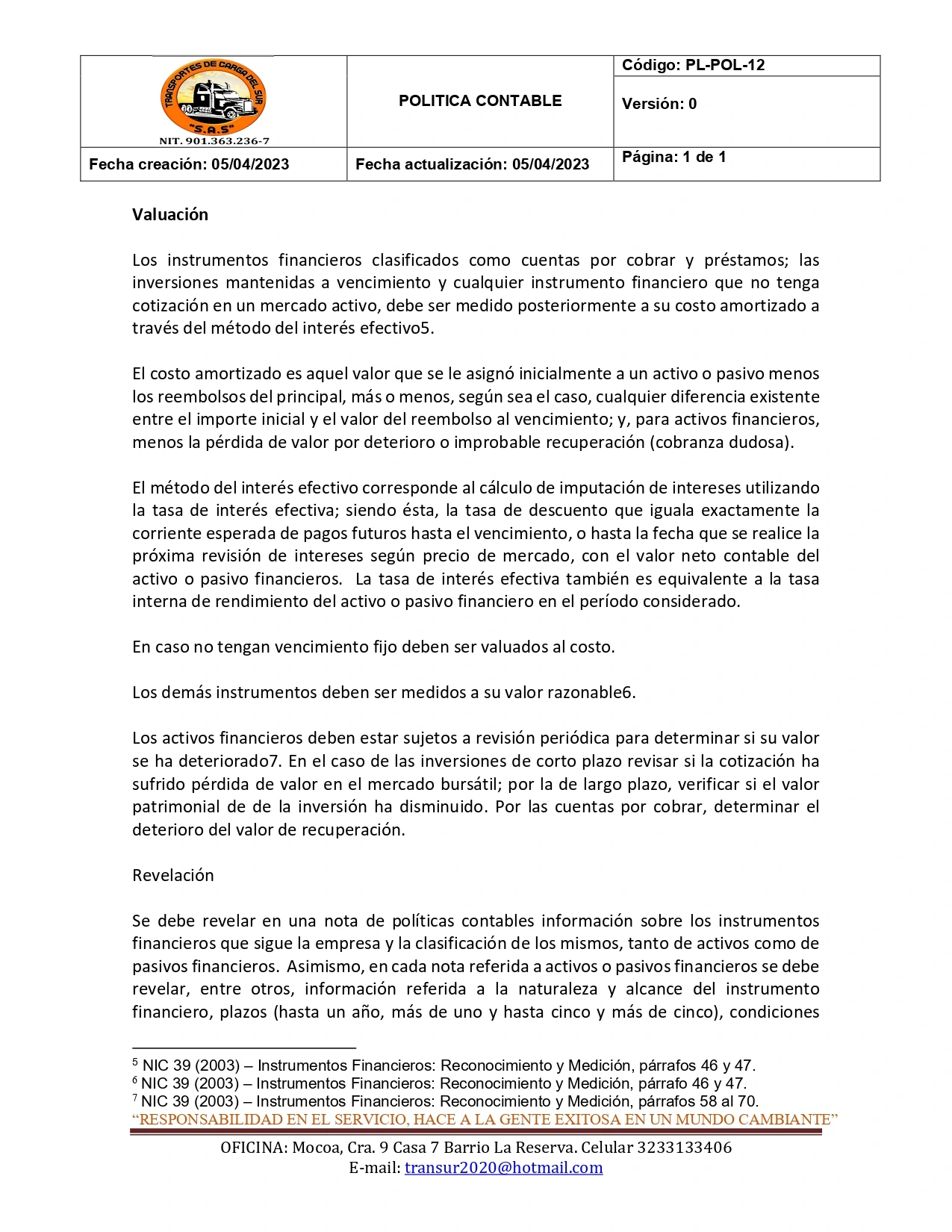 Política Contable 4