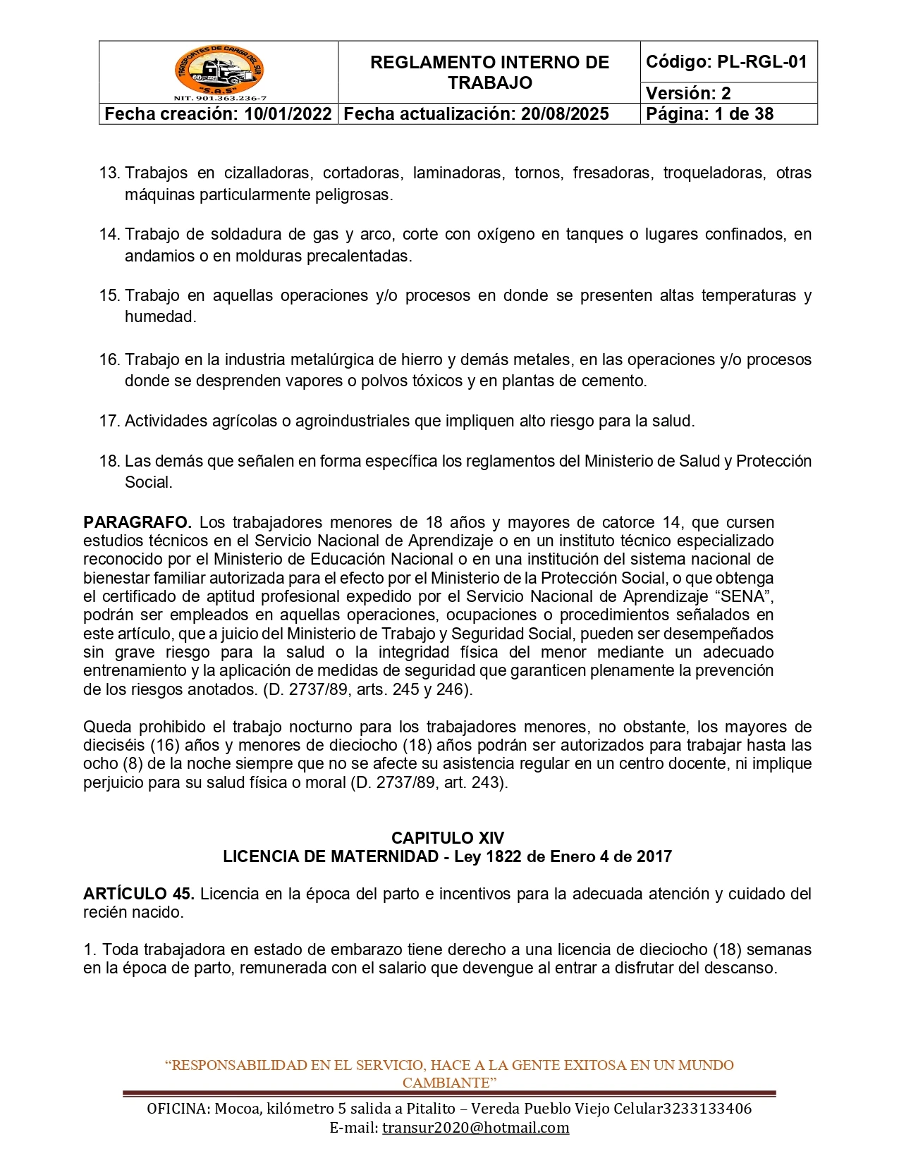 Reglamento Interno 18