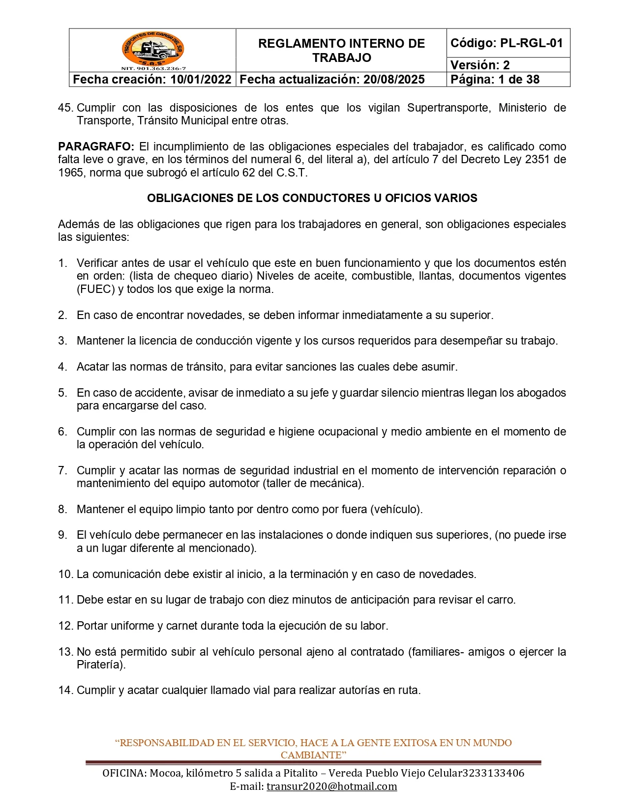 Reglamento Interno 25