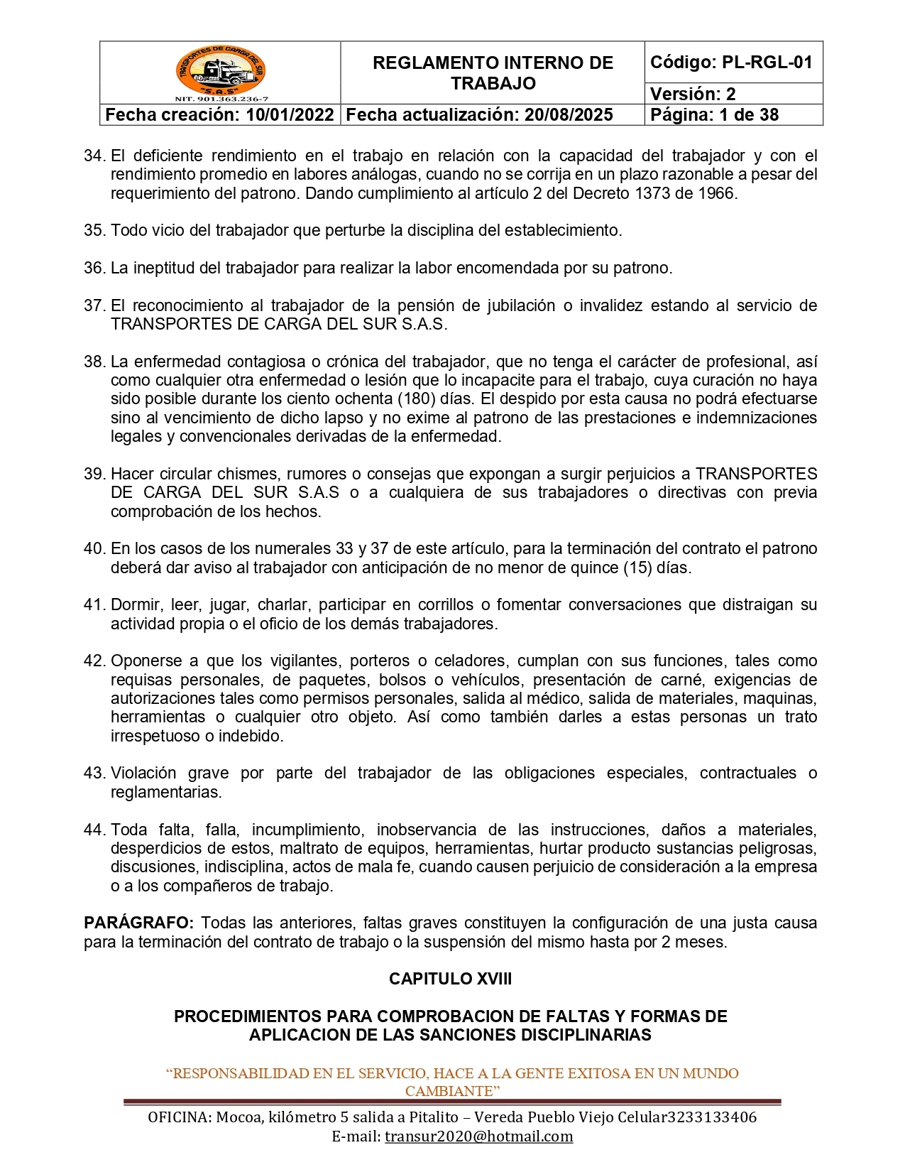 Reglamento Interno 36